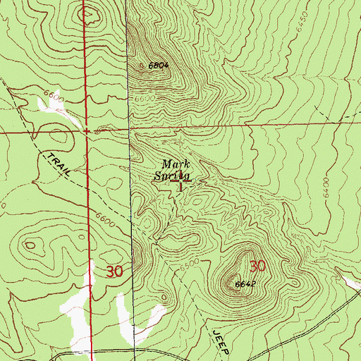 Topographic Map of Mark Spring, NV