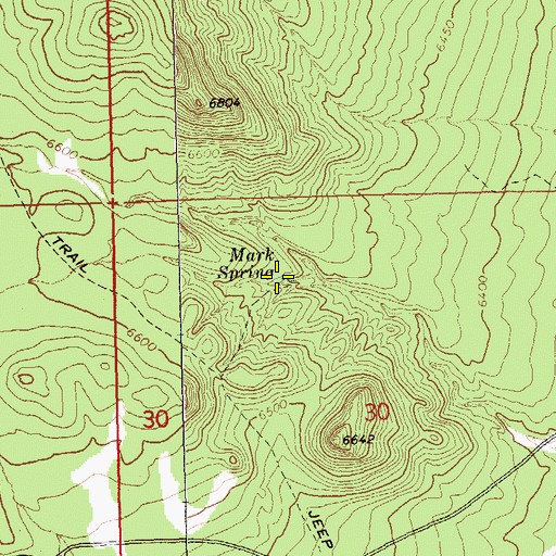 Topographic Map of Mark Spring, NV