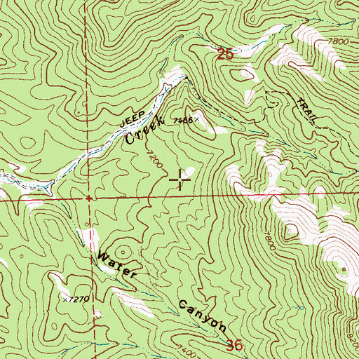 Topographic Map of Ledge Spring, NV