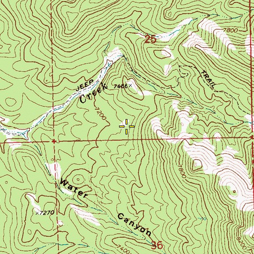 Topographic Map of Ledge Spring, NV