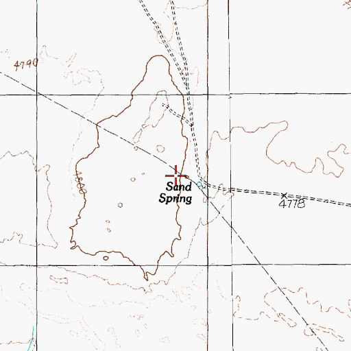 Topographic Map of Sand Springs (historical), NV