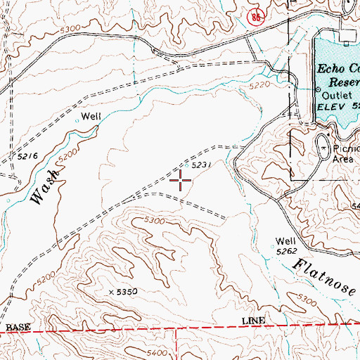 Topographic Map of Moodyville (historical), NV