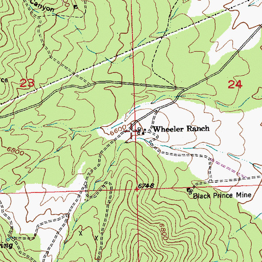 Topographic Map of Highland (historical), NV