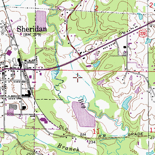 Topographic Map of KGHT-AM (Sheridan), AR