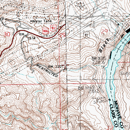 Topographic Map of Boulder Canyon Project, NV