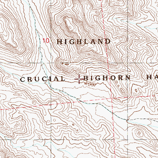 Topographic Map of Highland Range, NV