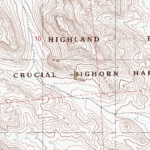 Topographic Map of Highland Range, NV