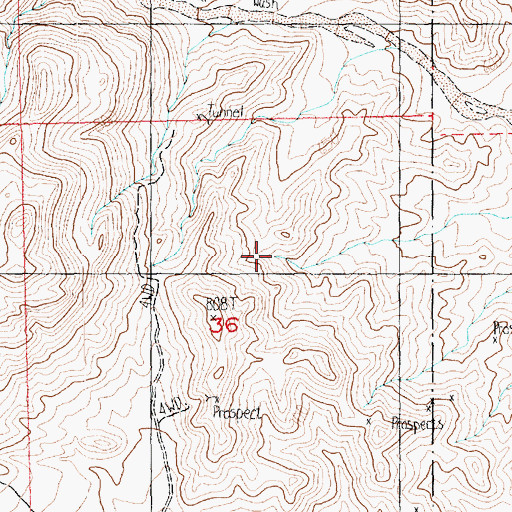 Topographic Map of Miners Spring, NV