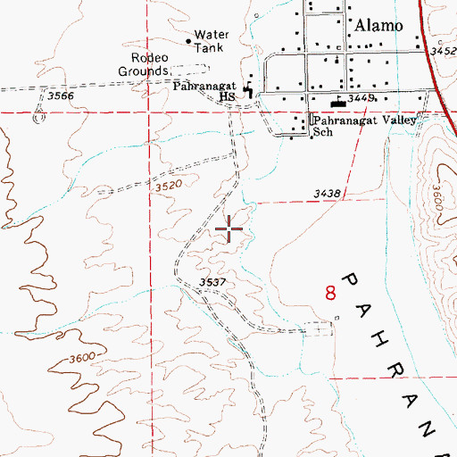 Topographic Map of Alamo Company Canal, NV