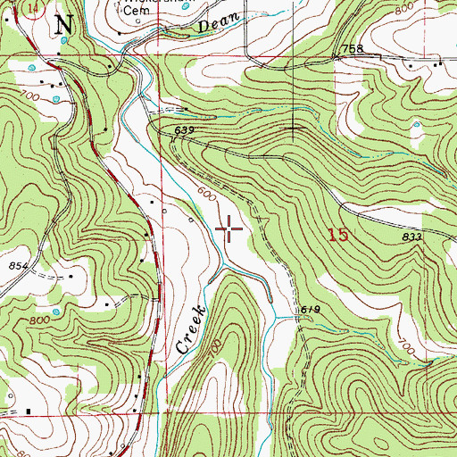Topographic Map of KCTT-AM (Yellville), AR