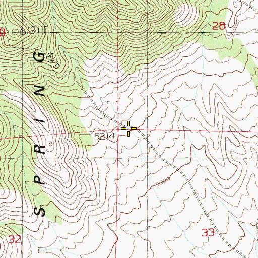 Topographic Map of Hampton Spring, NV