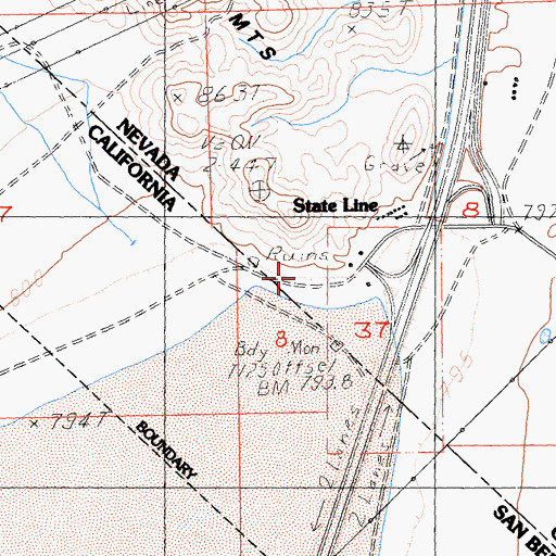 Topographic Map of Nevada Inn, NV