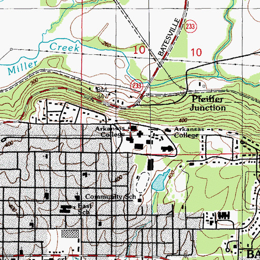 Topographic Map of KGED-FM (Batesville), AR