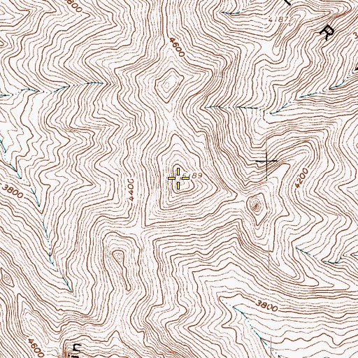 Topographic Map of Devils Thumb, NV