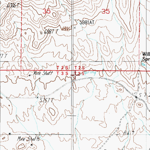 Topographic Map of Cole Spring, NV