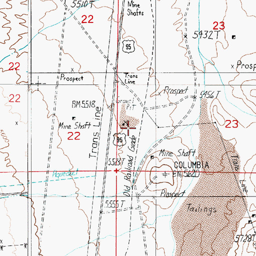 Topographic Map of Old Junction (historical), NV