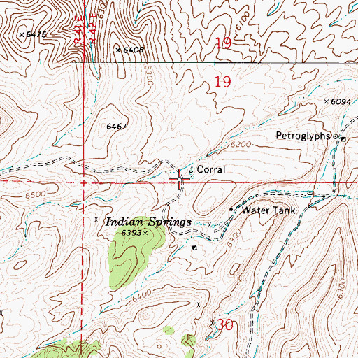 Topographic Map of Red Springs, NV