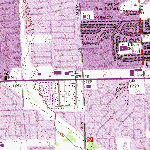 Topographic Map of Vista Plaza, NV