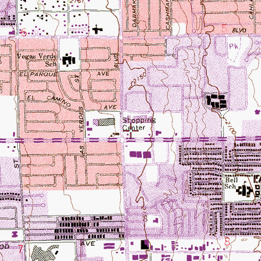 Topographic Map of Spanish Oaks Shopping Center, NV