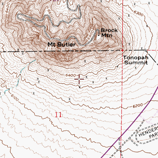 Topographic Map of Tonopah Central Mine, NV