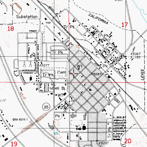 Topographic Map of Lander County Offices, NV