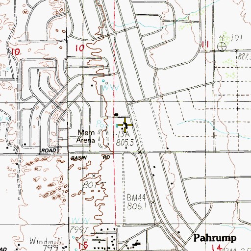Topographic Map of Nye County Complex, NV