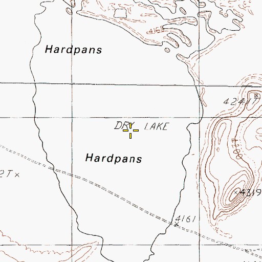 Topographic Map of Hardpans, NV