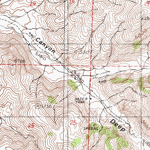 Topographic Map of Sheep Trough Canyon, NV