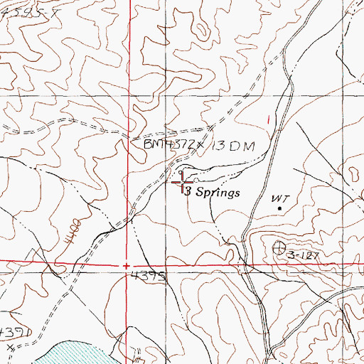 Topographic Map of Three Springs, NV