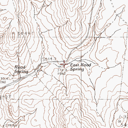 Topographic Map of East Road Spring, NV