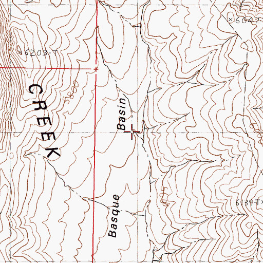 Topographic Map of Basque Basin, NV