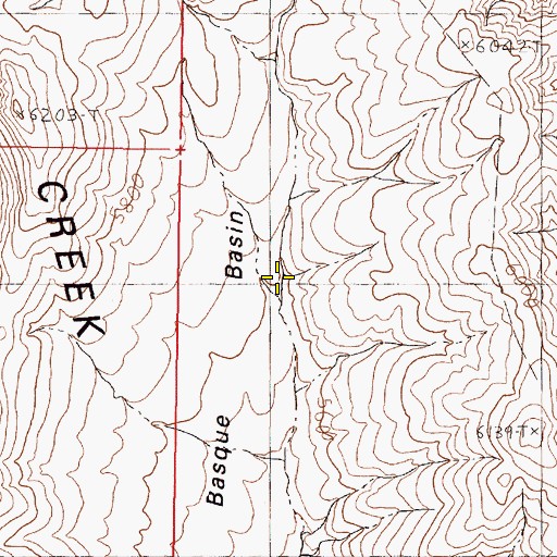 Topographic Map of Basque Basin, NV