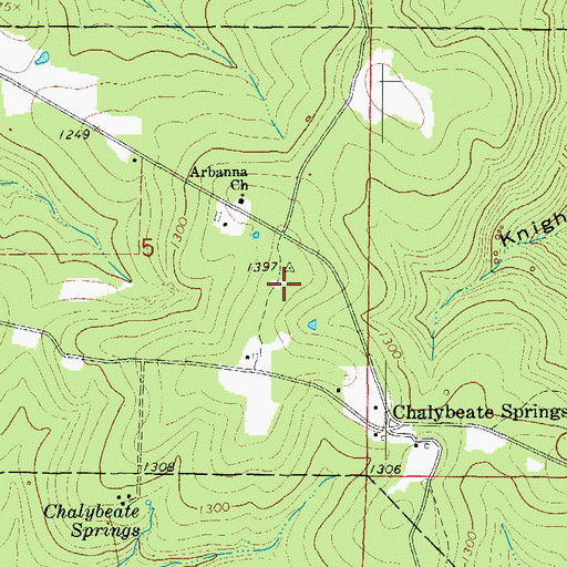 Topographic Map of KWOZ-FM (Mountain View), AR
