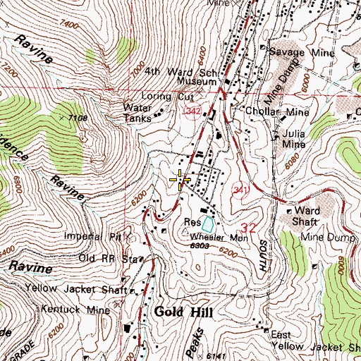 Topographic Map of Divide, NV