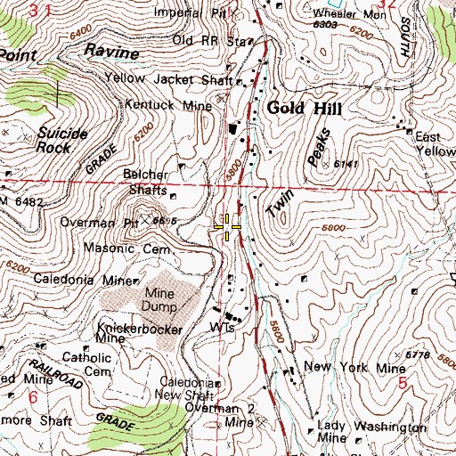 Topographic Map of Imperial Mill, NV