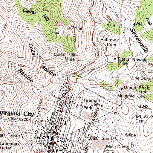 Topographic Map of Summit Mill (historical), NV