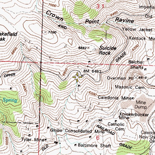 Topographic Map of Rigbys Mill, NV