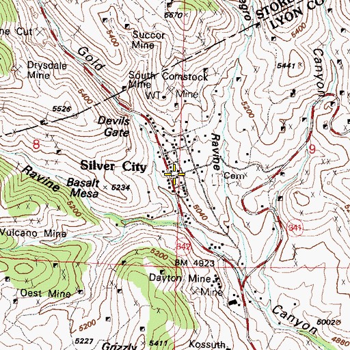 Topographic Map of Ramsell Mill, NV