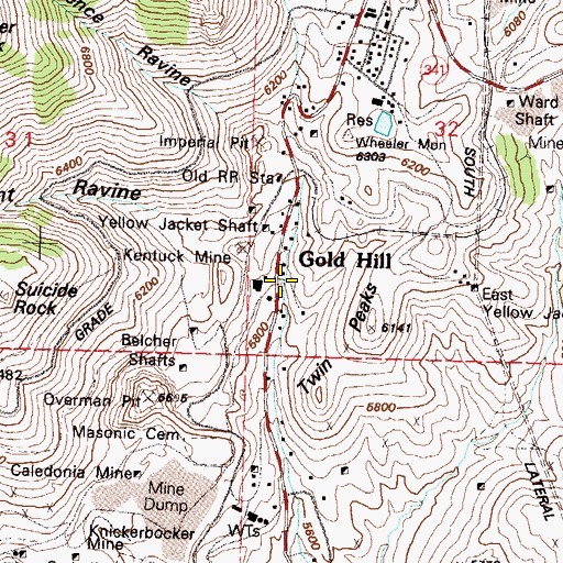Topographic Map of Pony Mill, NV