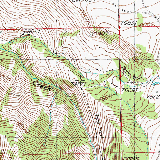 Topographic Map of Virginus Number Two Mine, NV