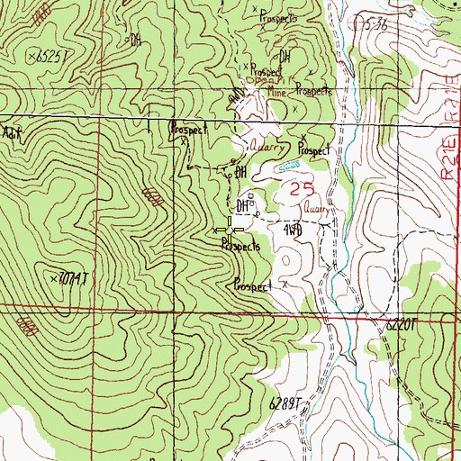 Topographic Map of Alpine Mine, NV