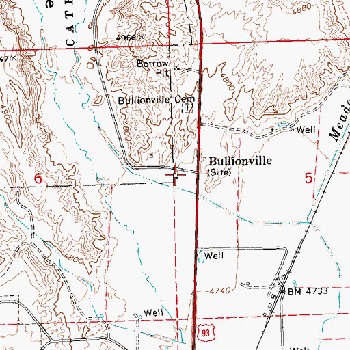 Topographic Map of Raymond Ely Mill (historical), NV