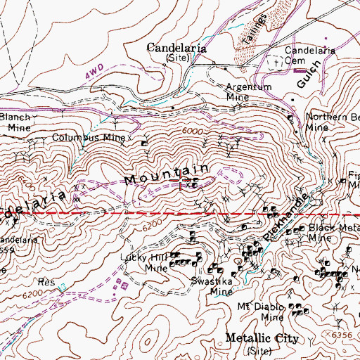 Topographic Map of The Victor Mine, NV