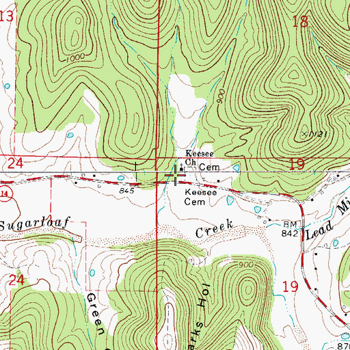 Topographic Map of Keesee School (historical), AR