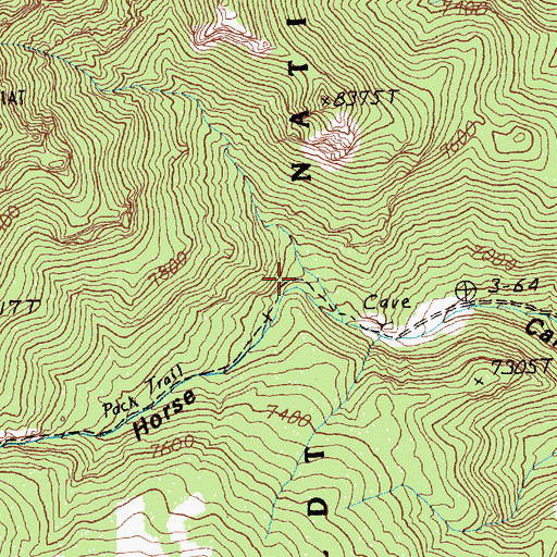Topographic Map of Galena Mine, NV