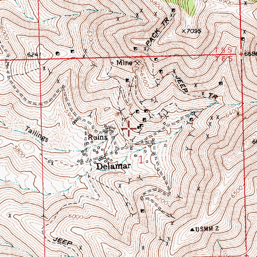 Topographic Map of Jumbo Mine, NV