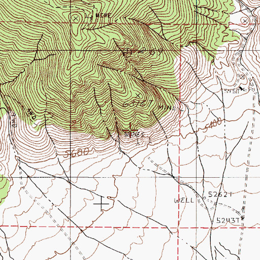 Topographic Map of Scotts Camp, NV