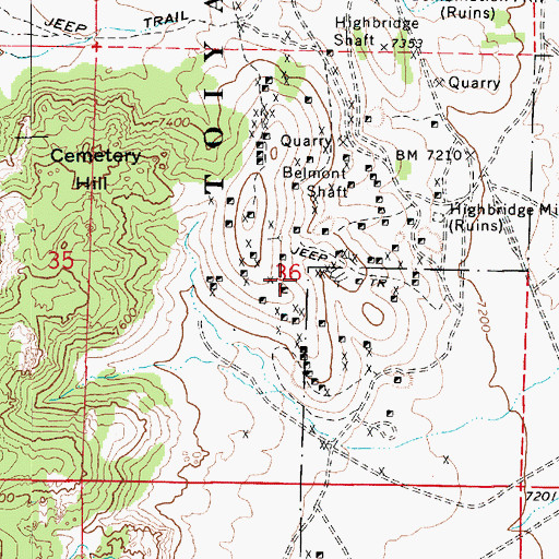 Topographic Map of El Dorado North Mine, NV