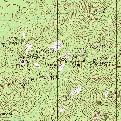 Topographic Map of Catlin Mine, NV