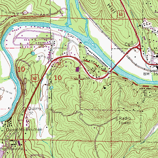 Topographic Map of KSRB-AM (Hardy), AR